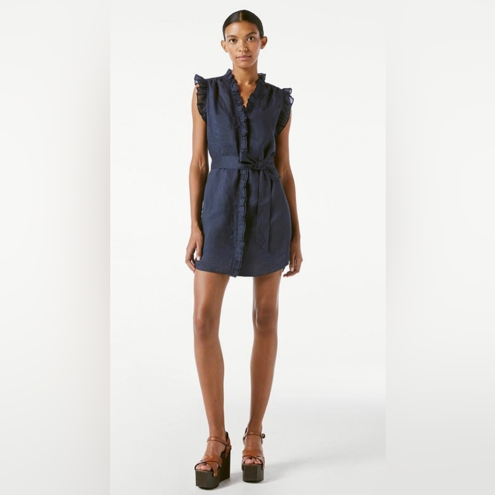 Frame linen navy dress size small